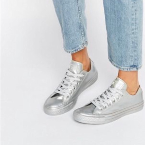 Converse Shoes - Silver Metalic Converse All Stars